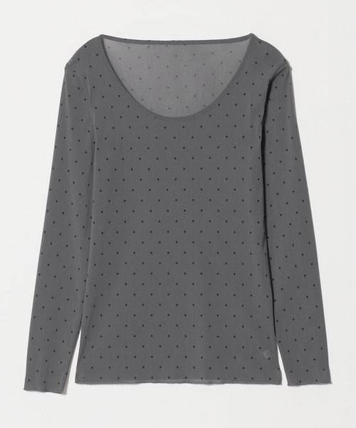 6(ROKU)/＜6(ROKU)＞ナイロン チュール ラウンドカラー DOT/Tシャツ / カットソー