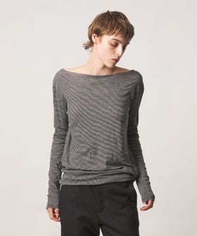6(ROKU)/＜6(ROKU)＞コットン ネックメロー トップス ボーダー/Tシャツ / カットソー