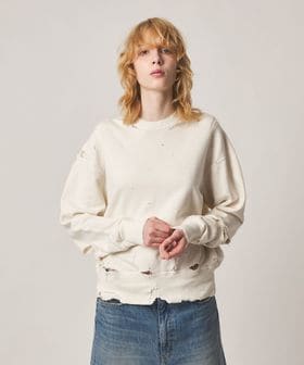 KURO/【別注】＜KURO for 6＞MORE DAMAGE CREW NECK SWEAT/スウェット/スウェット / パーカー