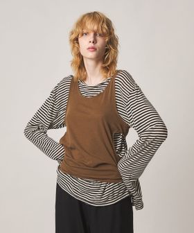 6(ROKU)/＜6(ROKU)＞ボーダー×タンク レイヤードトップス/Tシャツ / カットソー
