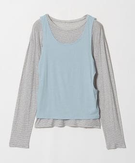 6(ROKU)/＜6(ROKU)＞ボーダー×タンク レイヤードトップス/Tシャツ / カットソー