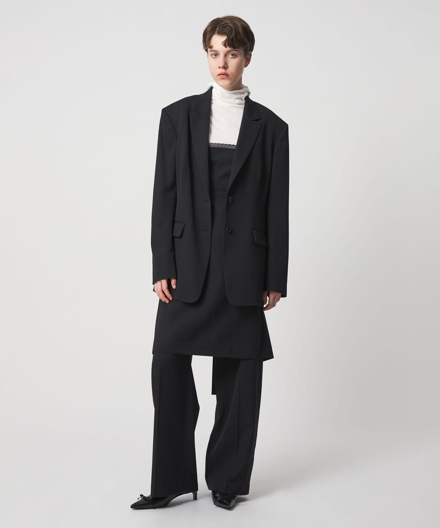 最終値下げCleveland ブラックジャケット＆パンツセット 6(ROKU)＞ギャバジン ブラック ジャケット