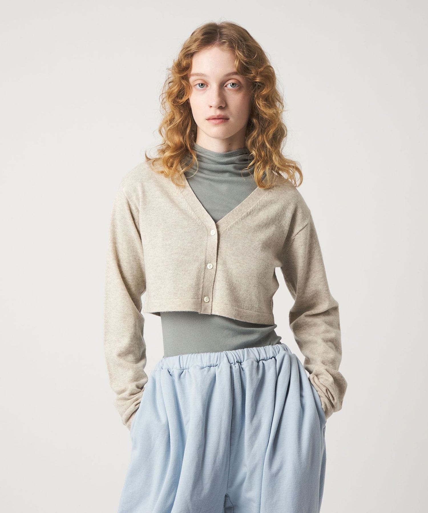 6(ROKU)＞ウールカシミヤ ショート カーディガン