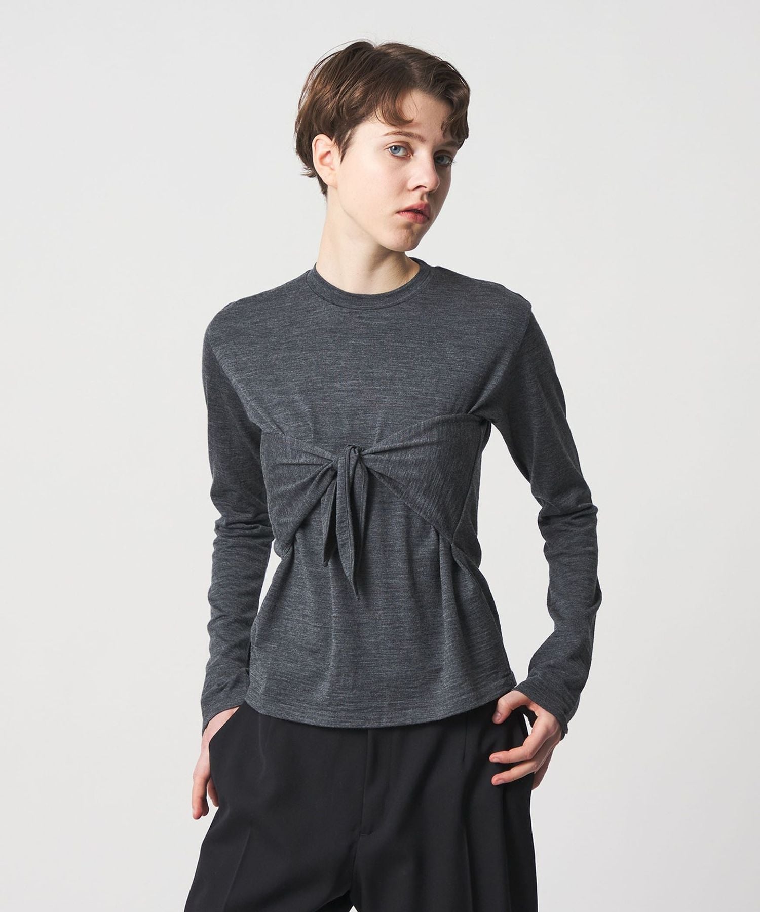 6(ROKU)＞ビスチェ トップス グレー