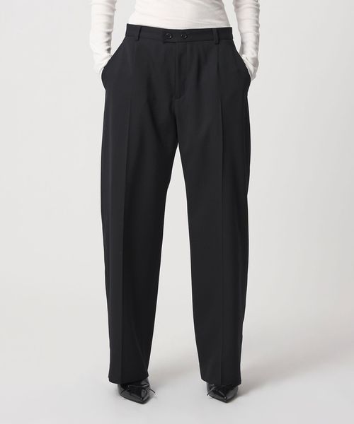 6(ROKU)/＜6(ROKU)＞ギャバジン ブラック パンツ/スラックス