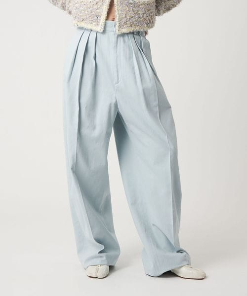 6(ROKU)/＜6(ROKU)＞コットンレーヨン タックパンツ 26SS/スラックス