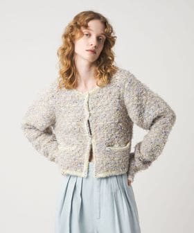 6(ROKU)/＜6(ROKU)＞ミックス ニット カーディガン/カーディガン / ボレロ