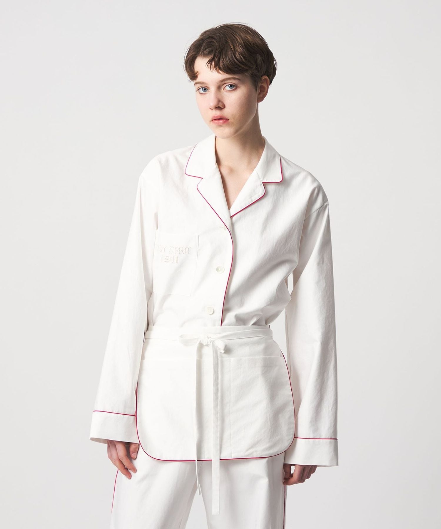 6(ROKU)＞コットン パイピング シャツ