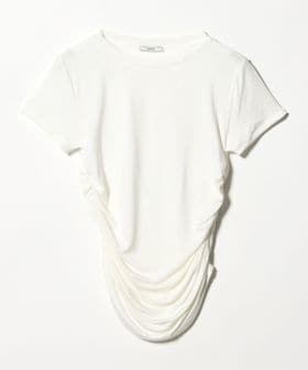 6(ROKU)/＜determ＞COLLAGEN SIDE GATHERED T―SHIRT/カットソー/Tシャツ / カットソー