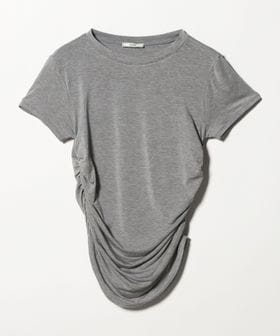 6(ROKU)/＜determ＞COLLAGEN SIDE GATHERED T―SHIRT/カットソー/Tシャツ / カットソー