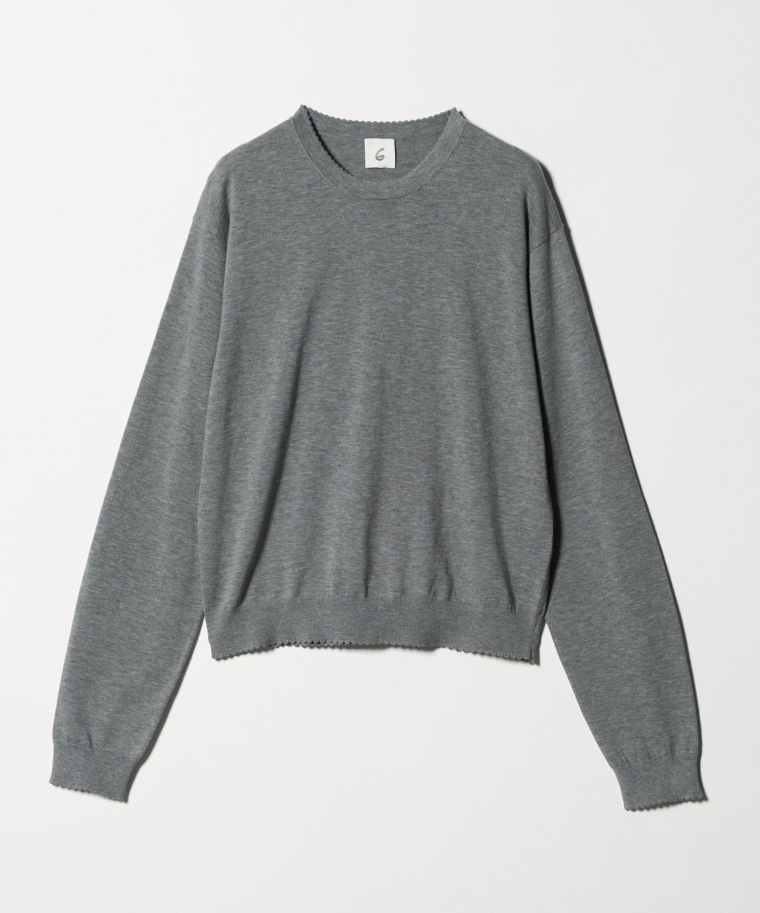 6(ROKU)＞ コットン ピコット クルーネック ニット