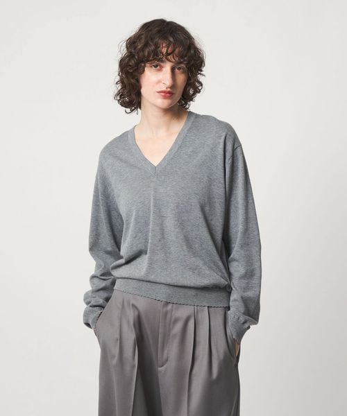 6(ROKU)/＜6(ROKU)＞ コットン ピコット  Vネック ニット/ニット / セーター