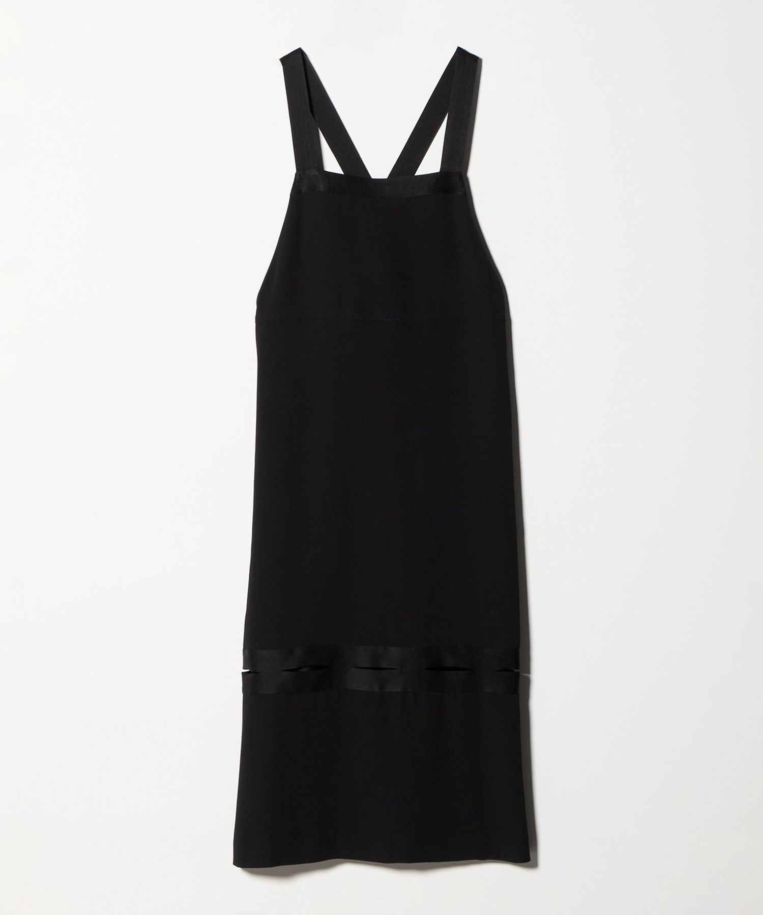 6(ROKU)＞サテン ジョーゼット エプロン ワンピース