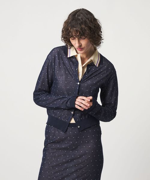 6(ROKU)/＜6(ROKU)＞コットンナイロン ドット ジャガード カーディガン/カーディガン / ボレロ