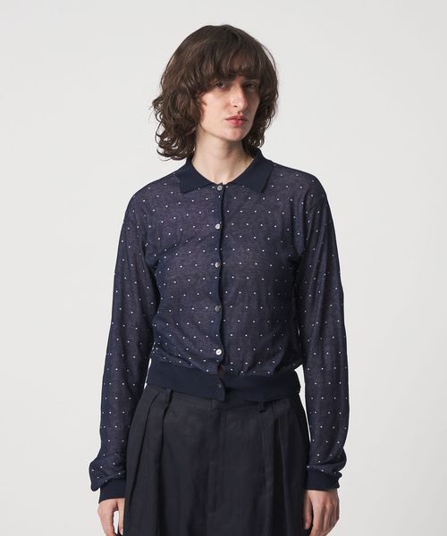 6(ROKU)/＜6(ROKU)＞コットンナイロン ドット ジャガード カーディガン/カーディガン / ボレロ