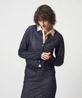 6(ROKU)/＜6(ROKU)＞コットンナイロン ドット ジャガード カーディガン/カーディガン / ボレロ