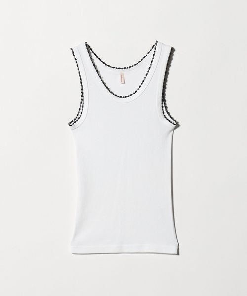 babaco/＜babaco＞RIBBED TANK TOP W/EMB/タンクトップ/タンクトップ / キャミソール