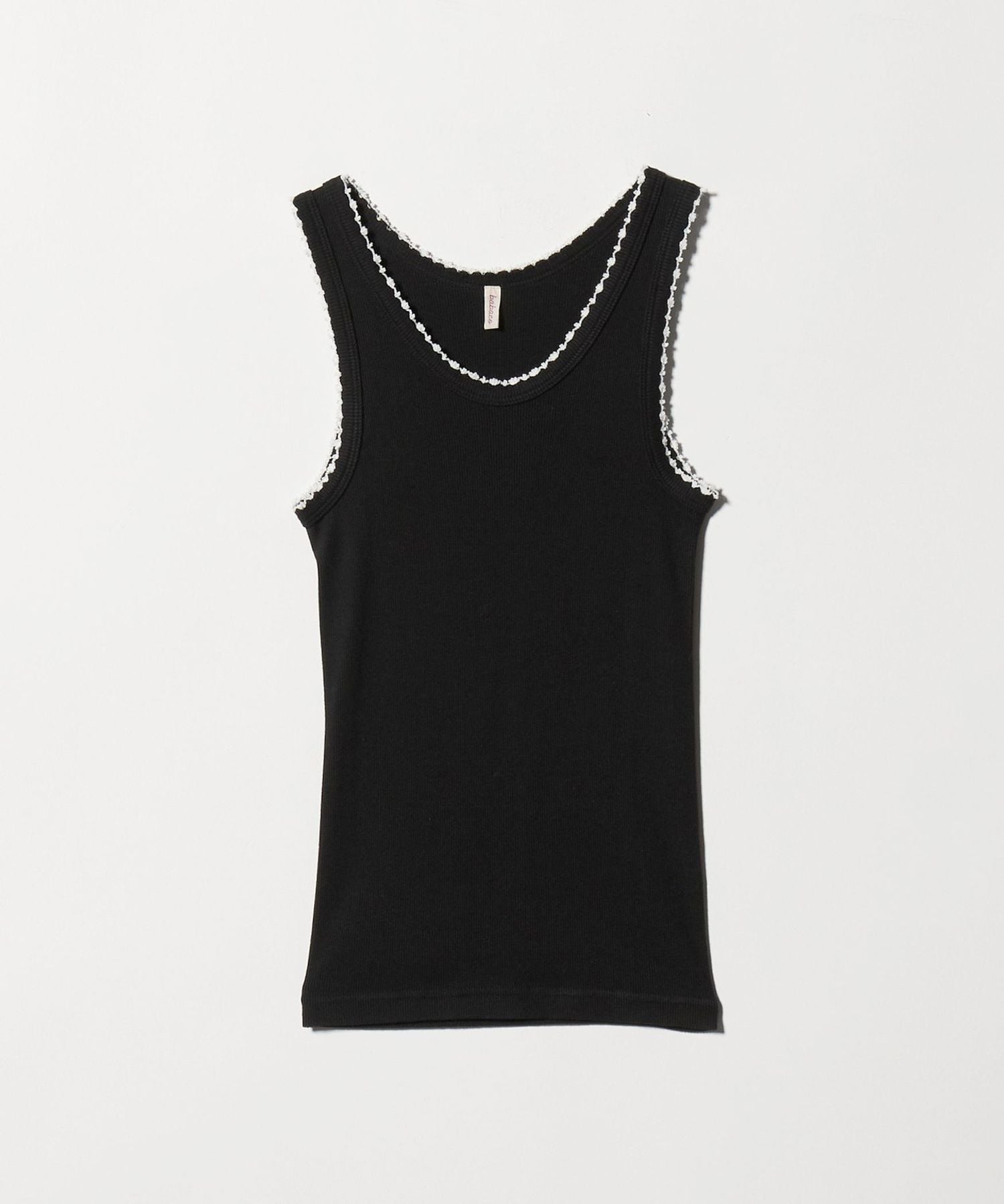 新品【babaco/ババコ】タンクトップ ブラック roku baserange babaco＞RIBBED TANK TOP W/EMB/タンクトップ