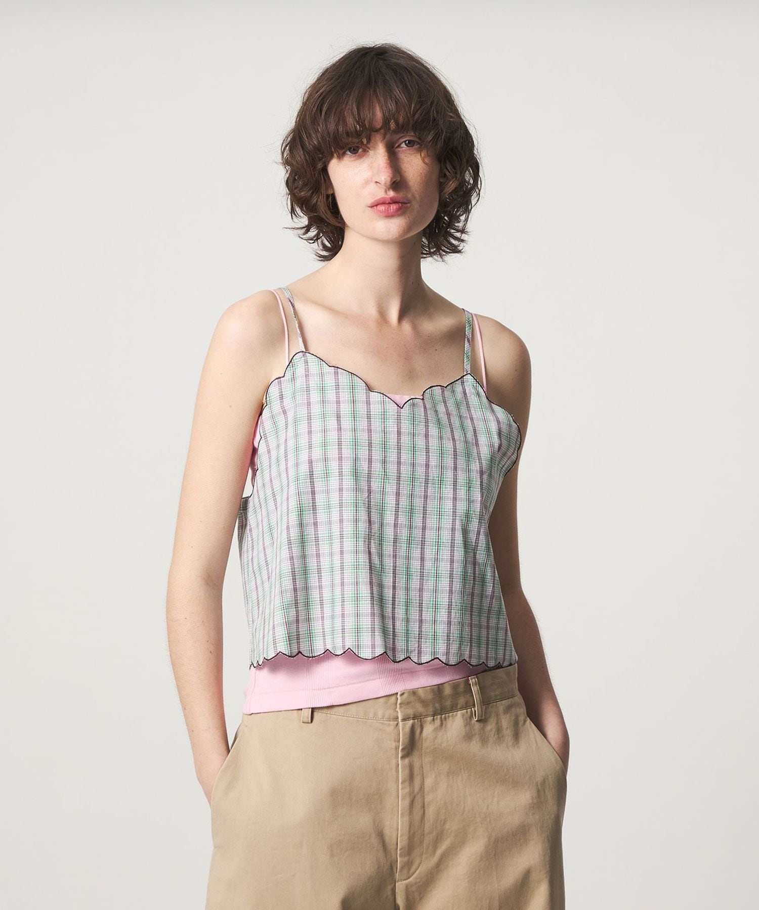 別注】＜Sara mallika for 6＞CHECK CAMISOLE/キャミソール