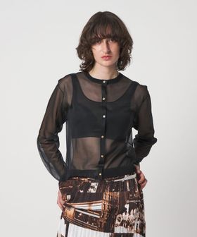 6(ROKU)/＜6(ROKU)＞ポリエステル シアー カーディガン/カーディガン / ボレロ