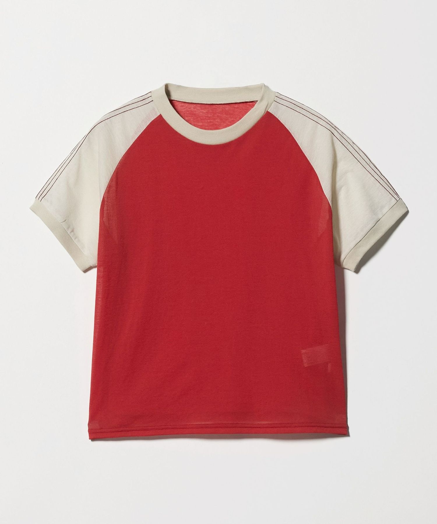 今期2026春夏6（ROKU）コットンナイロン ショルダーステッチTシャツ 6(ROKU)＞コットンナイロン ショルダー ステッチ Tシャツ