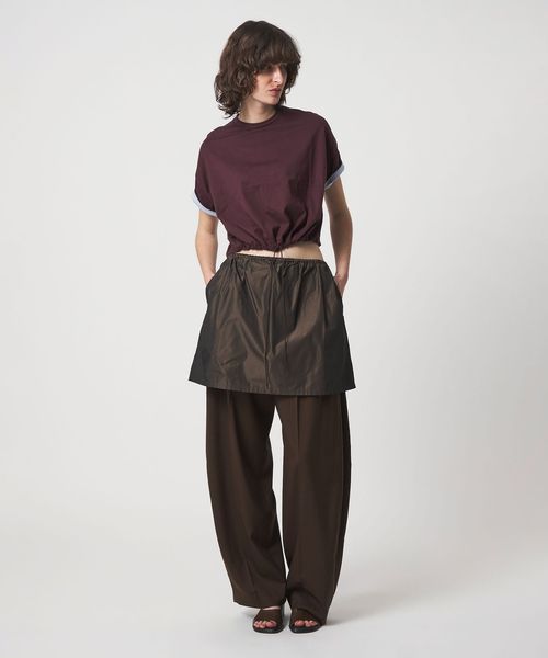 6(ROKU)/＜6(ROKU)＞コットン ドローストリング ショートスリーブ トップス/Tシャツ / カットソー