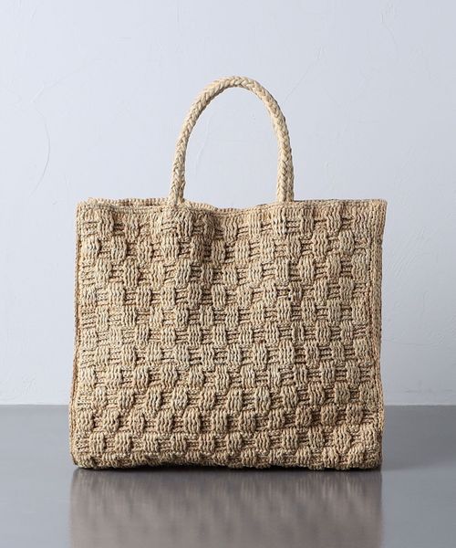 新到着 BEAUTY&YOUTH UNITED ARROWS - MAISON N.H PARISカゴバッグラフィアメゾンエヌアッシュパリ未使用 かごバッグ/ストローバッグ MAISON N.H PARIS(メゾン エヌアッシュ パリ)>GEORGIA トートバッグ