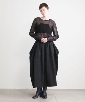 AEWEN MATOPH＞ナイロン タフタ ギャザースカート