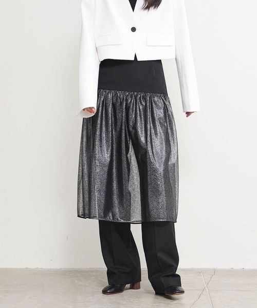 AEWEN MATOPH＞レース ハクプリント ギャザースカート