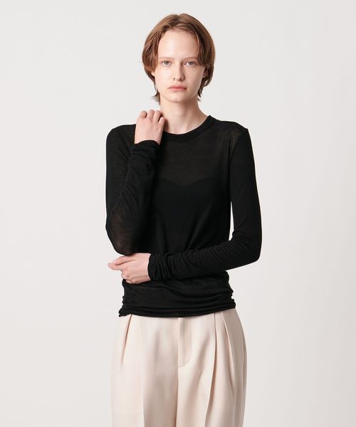 <AEWEN MATOPH>新品❗️ボタンスリットスリーブ クルーネックブラウス AEWEN MATOPH＞ボタン/スリットスリーブ クルーネックブラウス