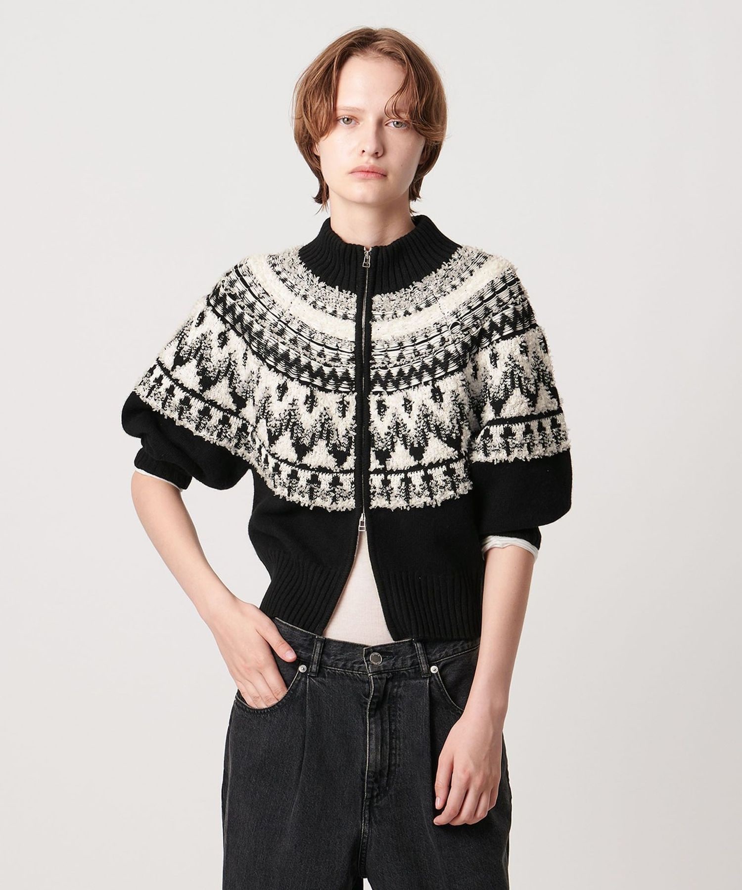 AEWEN MATOPH＞ノルディックジップニットカーディガン