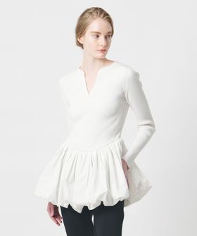 AEWEN MATOPH/＜AEWEN MATOPH＞バルーンコンビ 二ットプルオーバー ‐ ウォッシャブル ‐/ニット / セーター