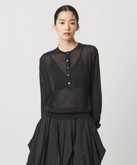 AEWEN MATOPH/＜AEWEN MATOPH＞シアーヘンリーネックニット ― ウォッシャブル ‐/ニット / セーター