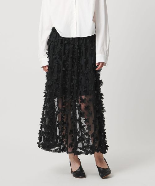 AEWEN MATOPH/＜AEWEN MATOPH＞ドットチュールリボンスカート/ミモレ / ロング
