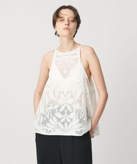 AEWEN MATOPH/＜AEWEN MATOPH＞メッシュジャガード アシンメトリーフレアキャミソール/タンクトップ / キャミソール