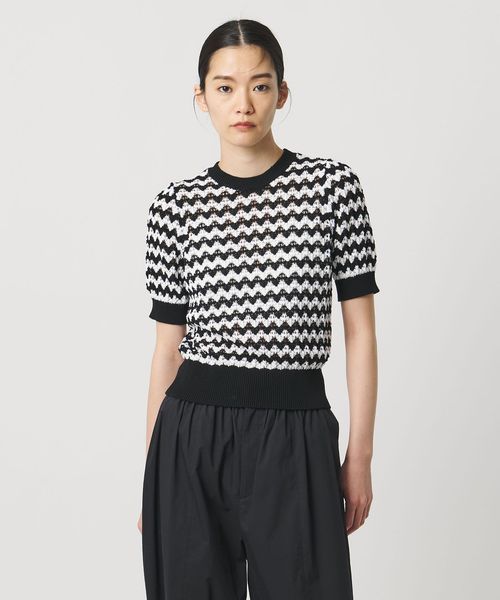 AEWEN MATOPH/＜AEWEN MATOPH＞シェプロンストライプショートスリーブニット ウォッシャブル/ニット / セーター