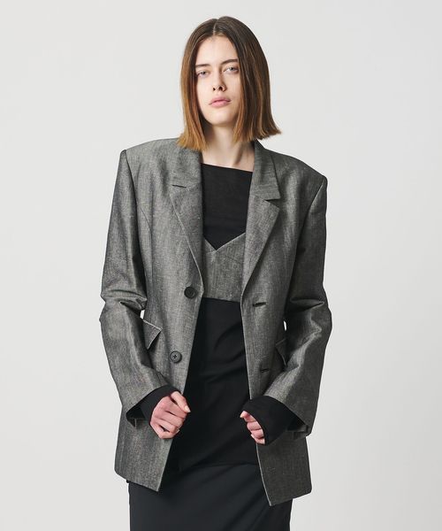 AEWEN MATOPH/＜AEWEN MATOPH＞ウールリネン ウエストシェイプジャケット/テーラードジャケット