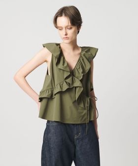 AEWEN MATOPH/＜AEWEN MATOPH＞フリルカシュクールノースリーブブラウス ‐ ウォッシャブル ‐/シャツ / ブラウス