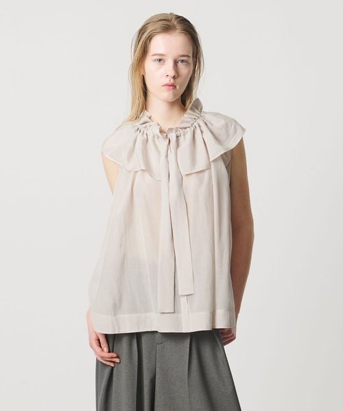 AEWEN MATOPH/＜AEWEN MATOPH＞ギャザーリボンノースリーブ ウォッシャブル/シャツ / ブラウス