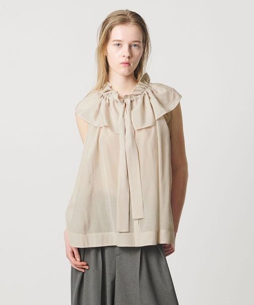 AEWEN MATOPH/＜AEWEN MATOPH＞ギャザーリボンノースリーブ ウォッシャブル/シャツ / ブラウス