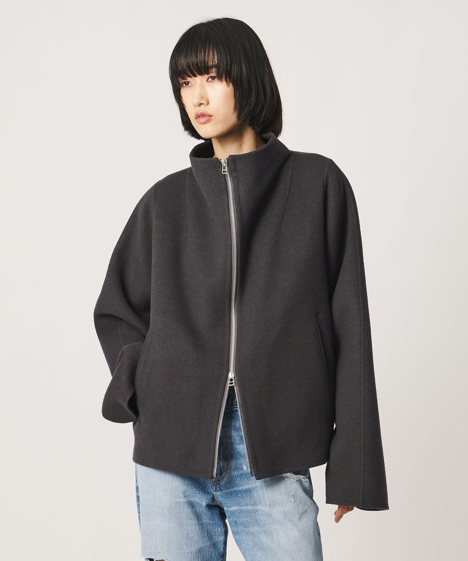 AEWEN MATOPH＞リバー ジップ ショート コート