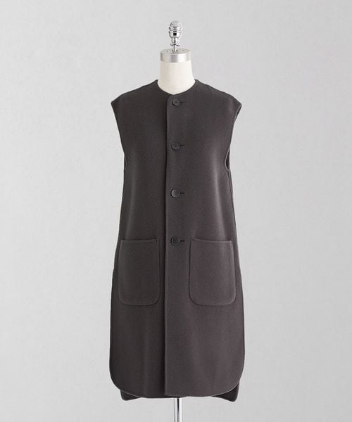 LOEFF＞マフラー付き リバーベスト 