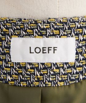 LOEFF＞フリンジ ツイード ノーカラージャケット