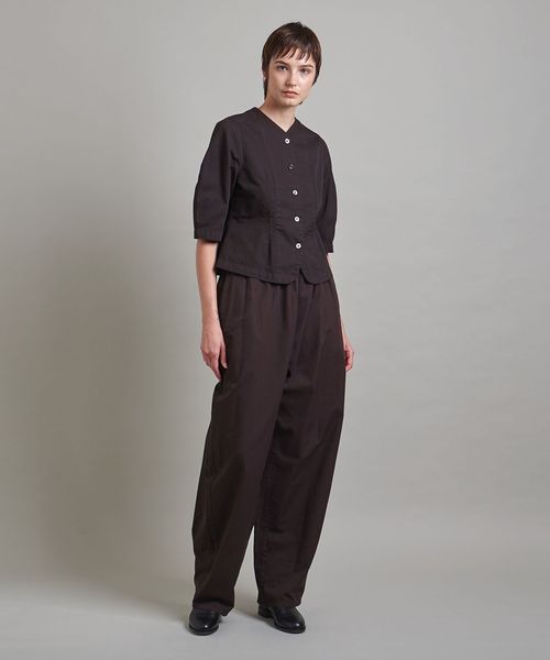 LOEFF＞コットンツイル シャツ カーディガン