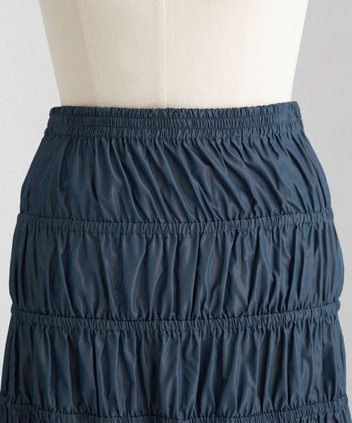 『LOEFF』グロッシータフタギャザースカート LOEFF＞グロッシー タフタ ギャザースカート