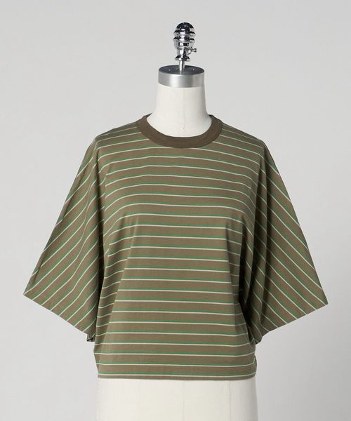 tシャツ 「LOEFF」マルチボーダー ドルマンスリーブ カットソー レディース LOEFF＞マルチボーダー ドルマンスリーブ カットソー