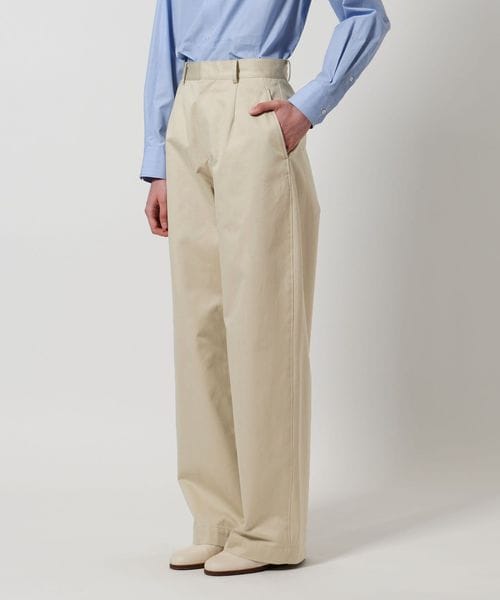 LOEFF（ロエフ）コットン ツイル チノ タックパンツ WHITE MEN’S LOEFF（ロエフ）＞コットン ツイル チノ タックパンツ WHITE MEN'S