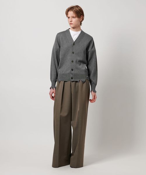 カーディガン 「LOEFF」ダメージ カーディガン UNISEX レディース メンズ LOEFF＞ダメージ カーディガン UNISEX（カーディガン/ボレロ