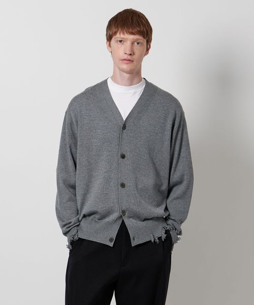 LOEFF＞ダメージ Vネック カーディガン UNISEX