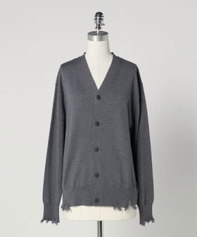 LOEFF/＜LOEFF＞ダメージ Vネック カーディガン UNISEX/カーディガン / ボレロ